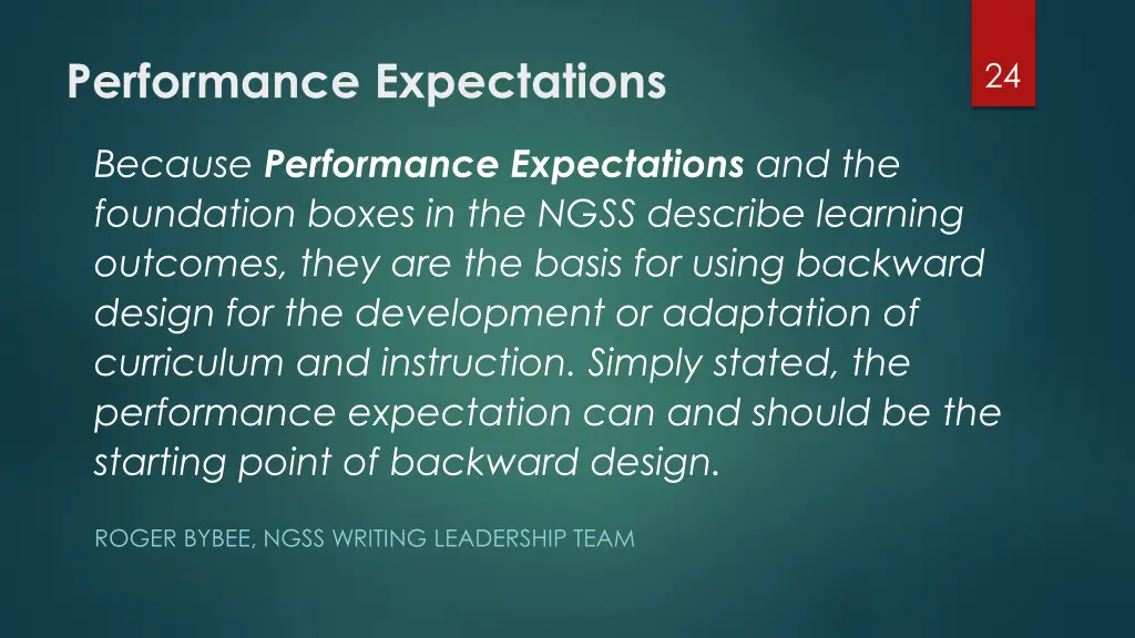 performance expectations