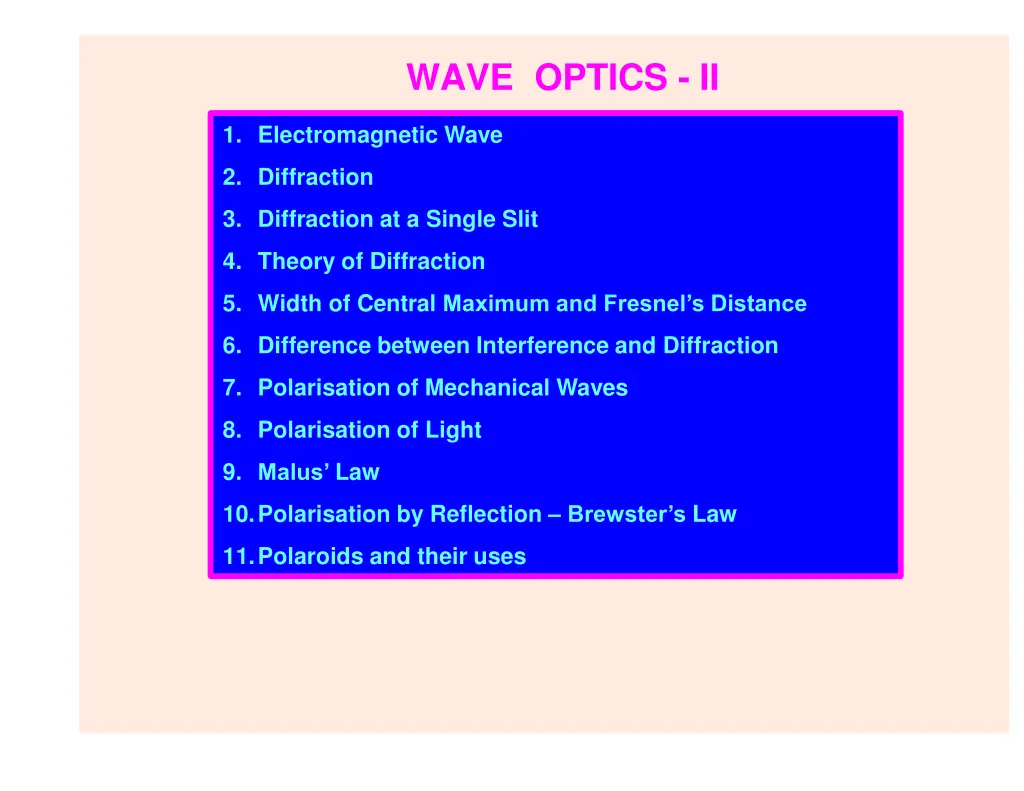 wave optics ii