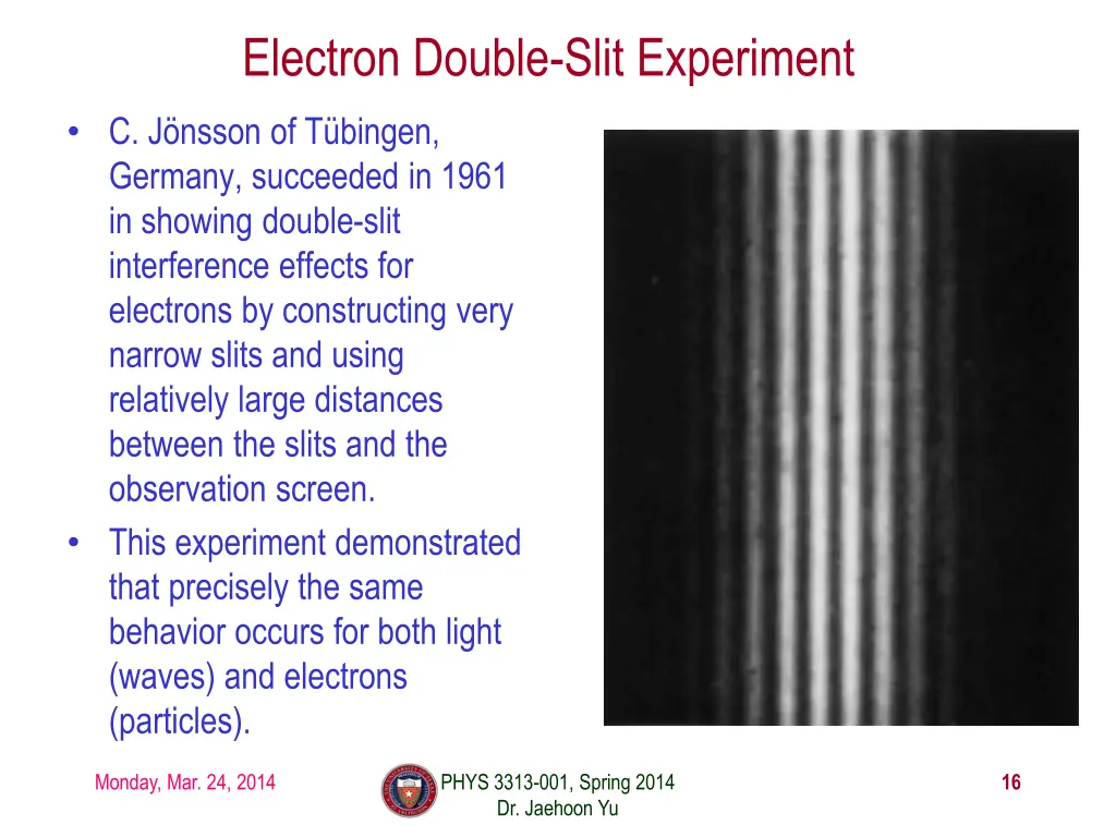 electron double slit experiment