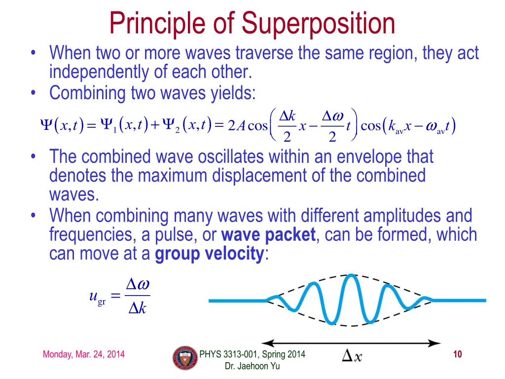 principle of superposition when two or more waves