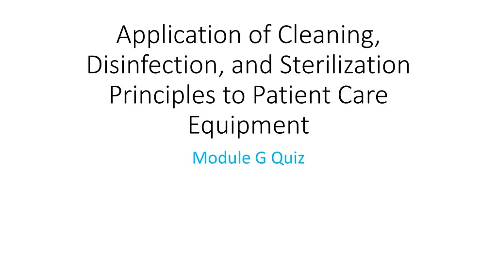 application of cleaning disinfection