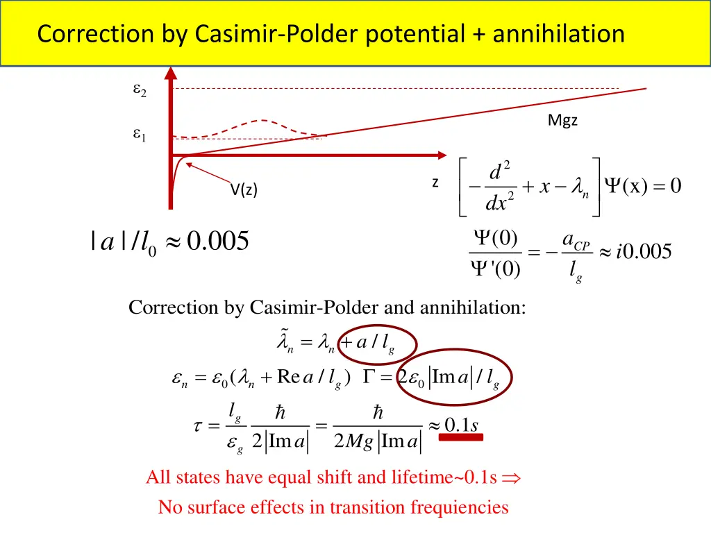 correction by casimir polder potential