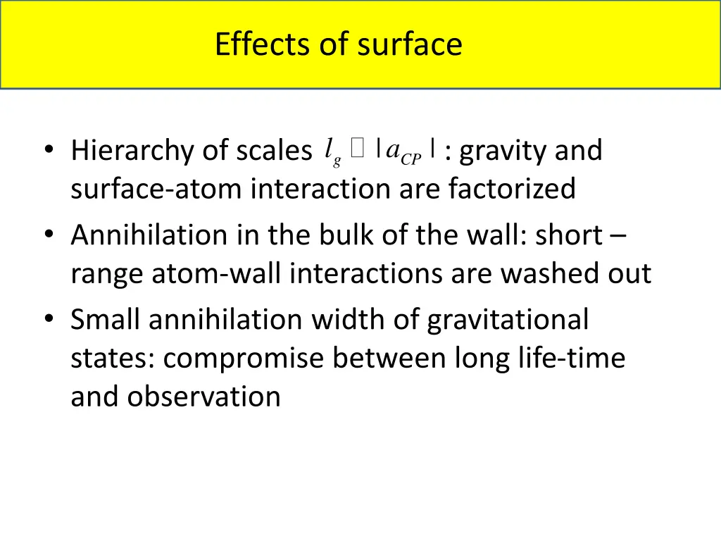 effects of surface