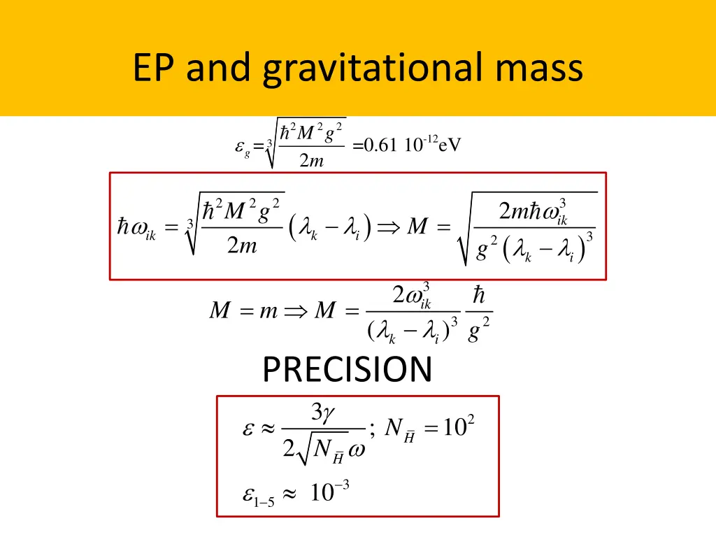 ep and gravitational mass