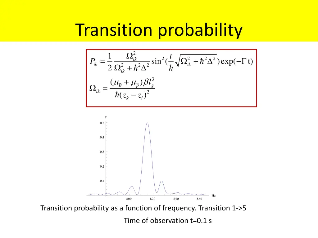 transition probability