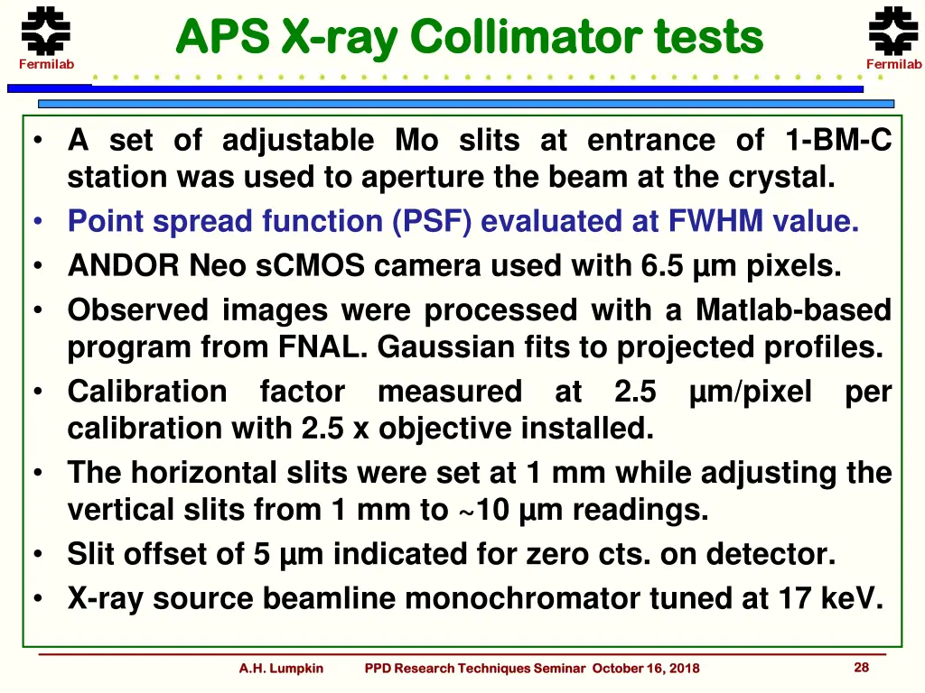 aps x aps x ray collimator tests ray collimator