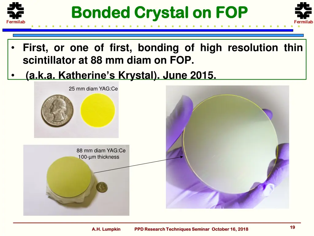 bonded crystal on fop bonded crystal on fop