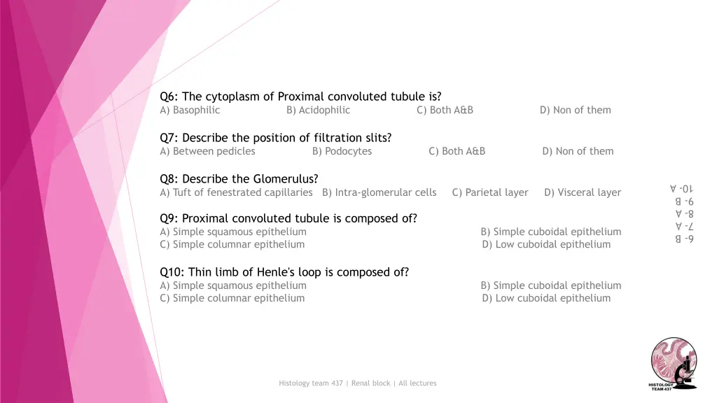 q6 the cytoplasm of proximal convoluted tubule