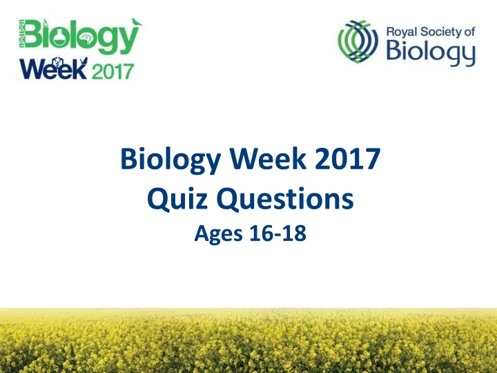 biology week 2017 quiz questions ages 16 18