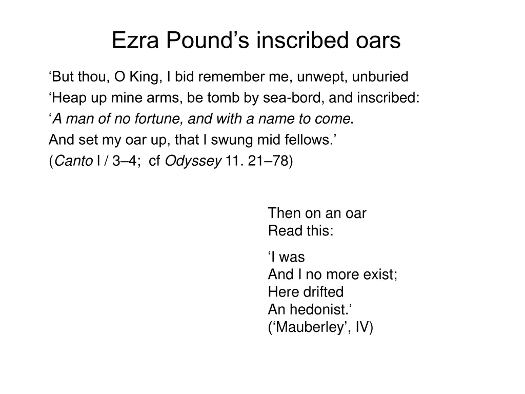 ezra pound s inscribed oars