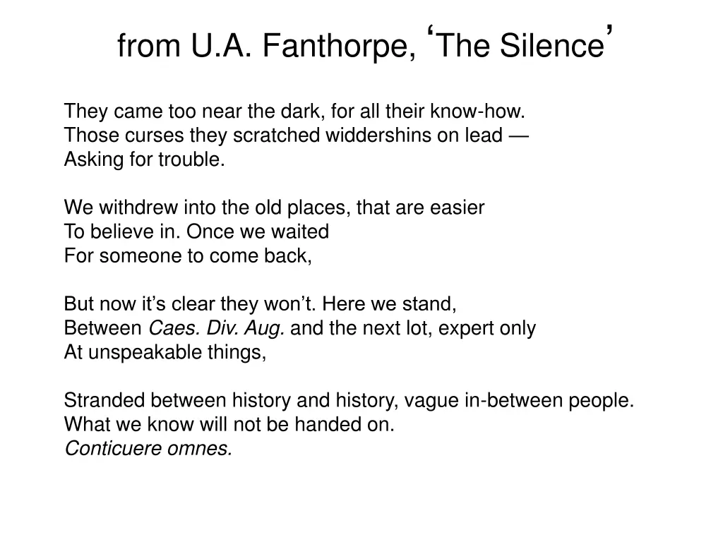 from u a fanthorpe the silence