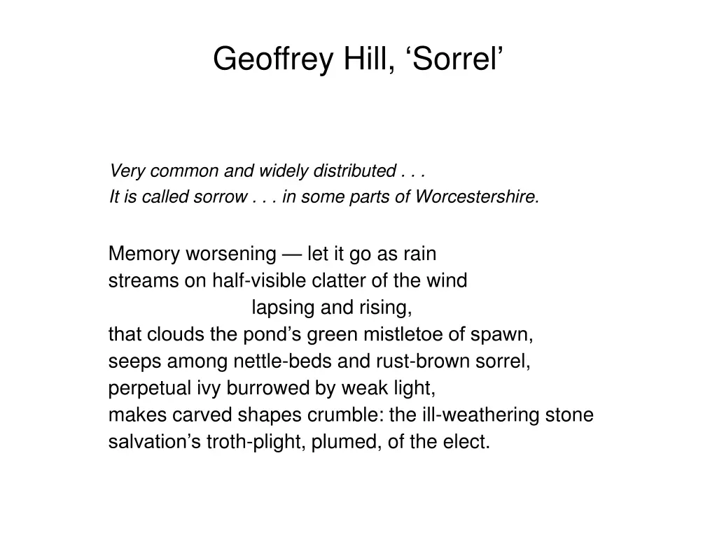 geoffrey hill sorrel