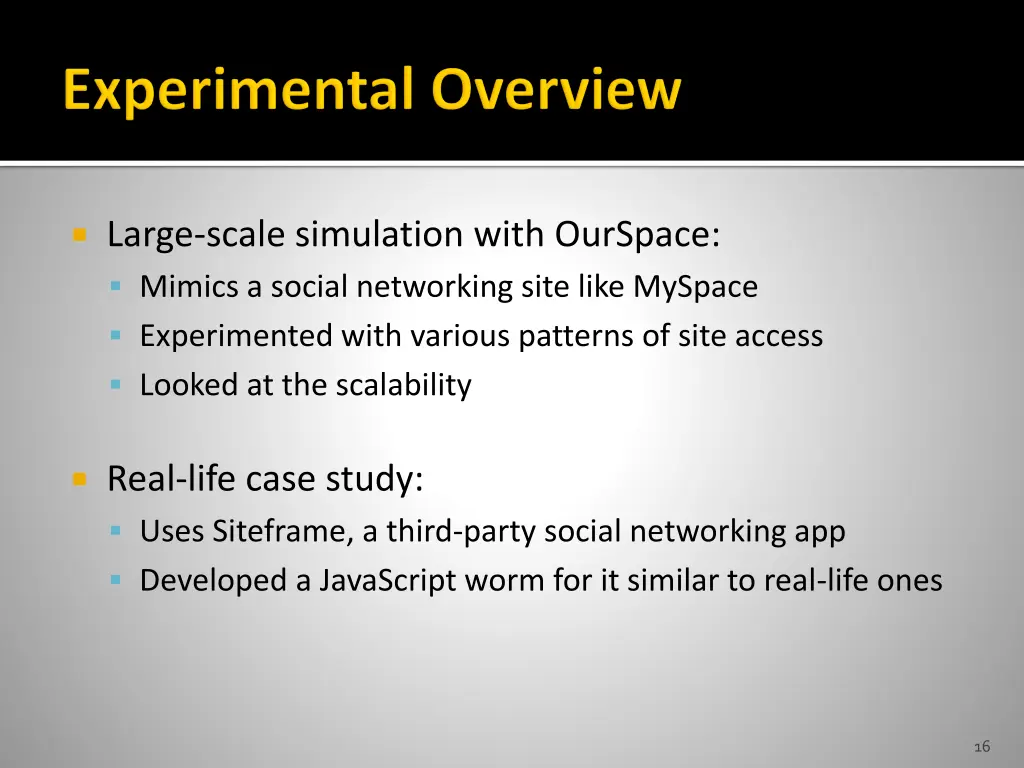 large scale simulation with ourspace mimics