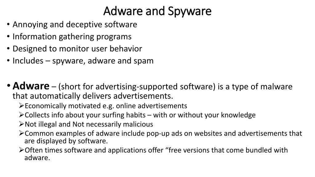 adware and spyware adware and spyware