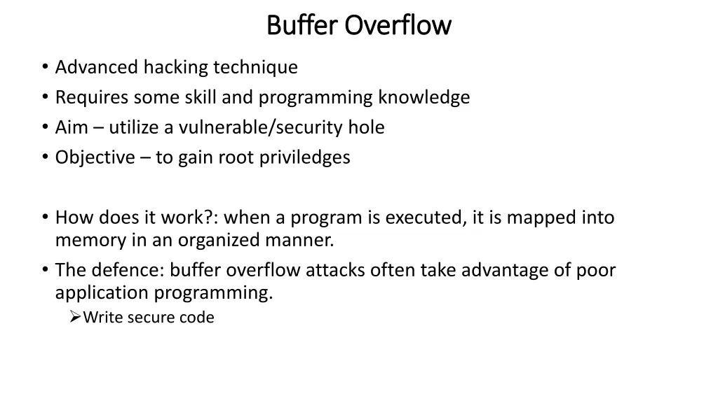 buffer overflow buffer overflow