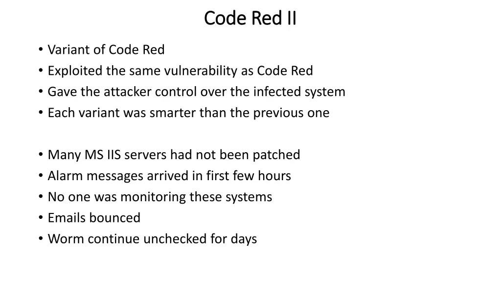 code red ii code red ii