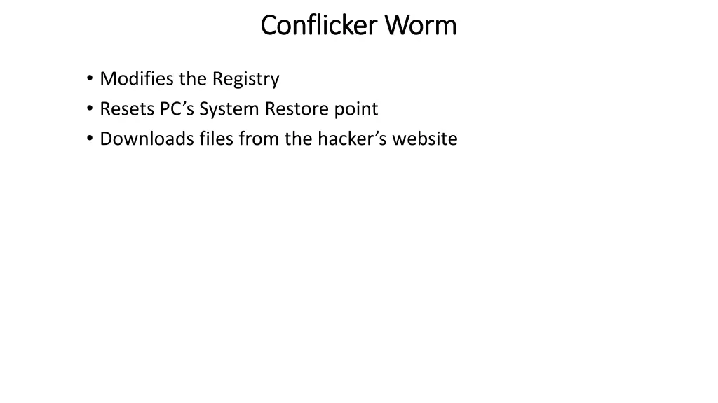 conflicker conflicker worm