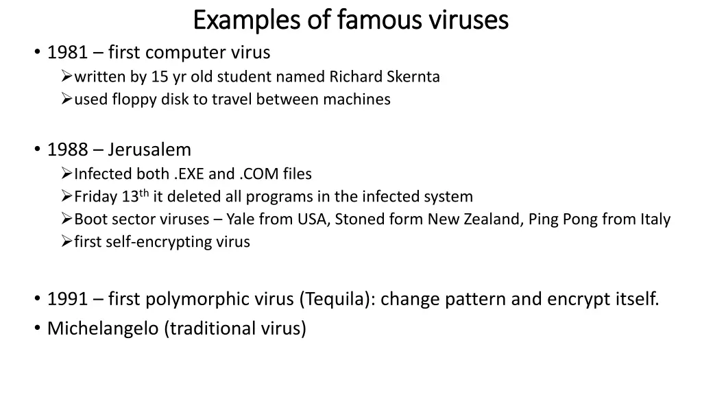 examples of famous viruses examples of famous