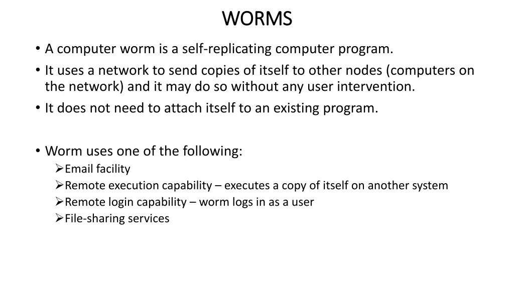 worms worms