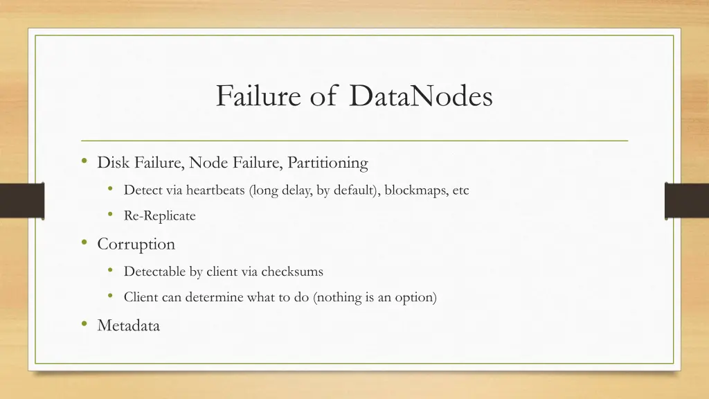 failure of datanodes