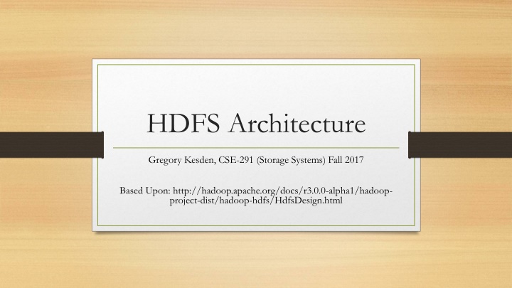 hdfs architecture