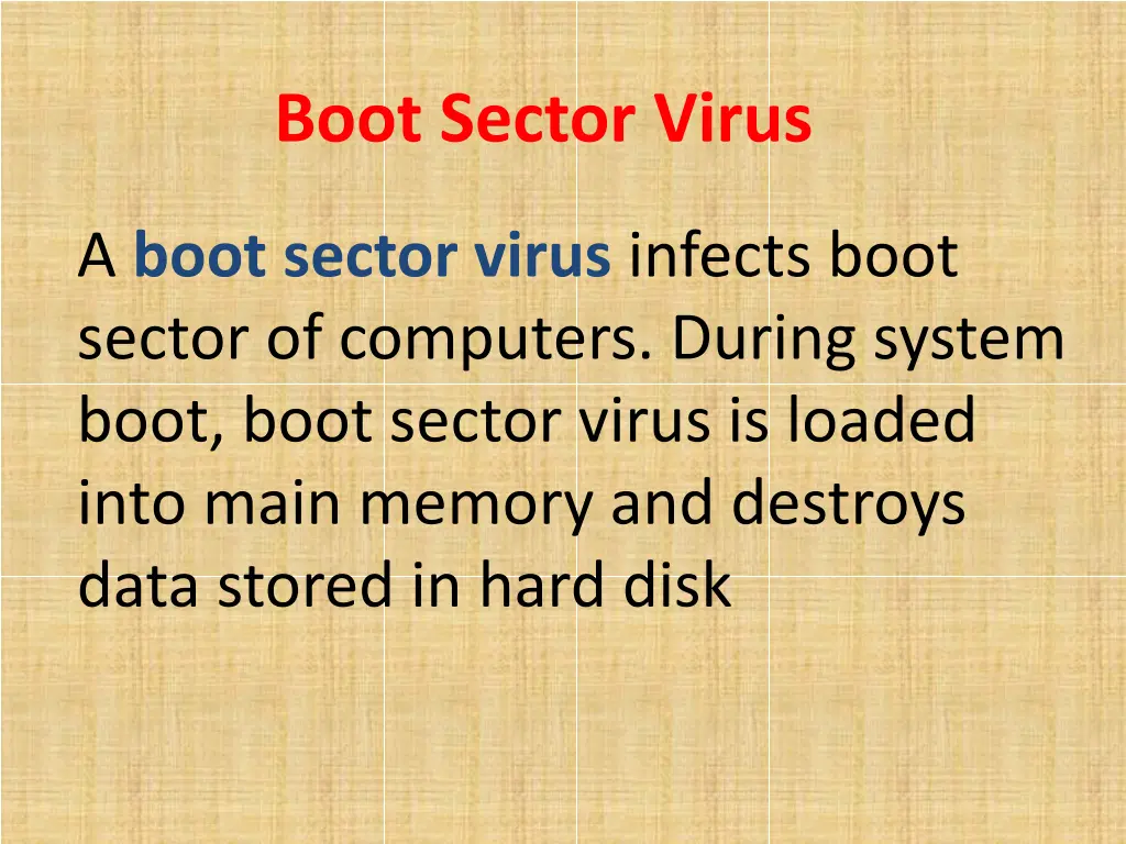 boot sector virus