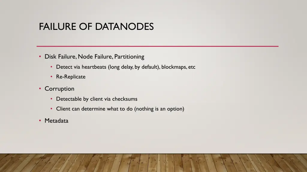 failure of datanodes