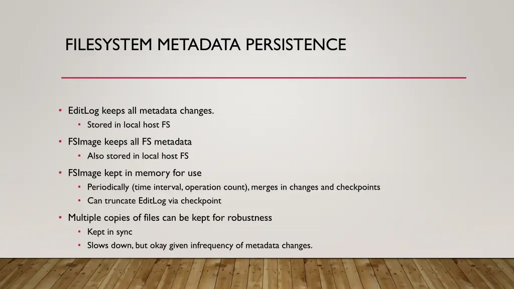 filesystem metadata persistence