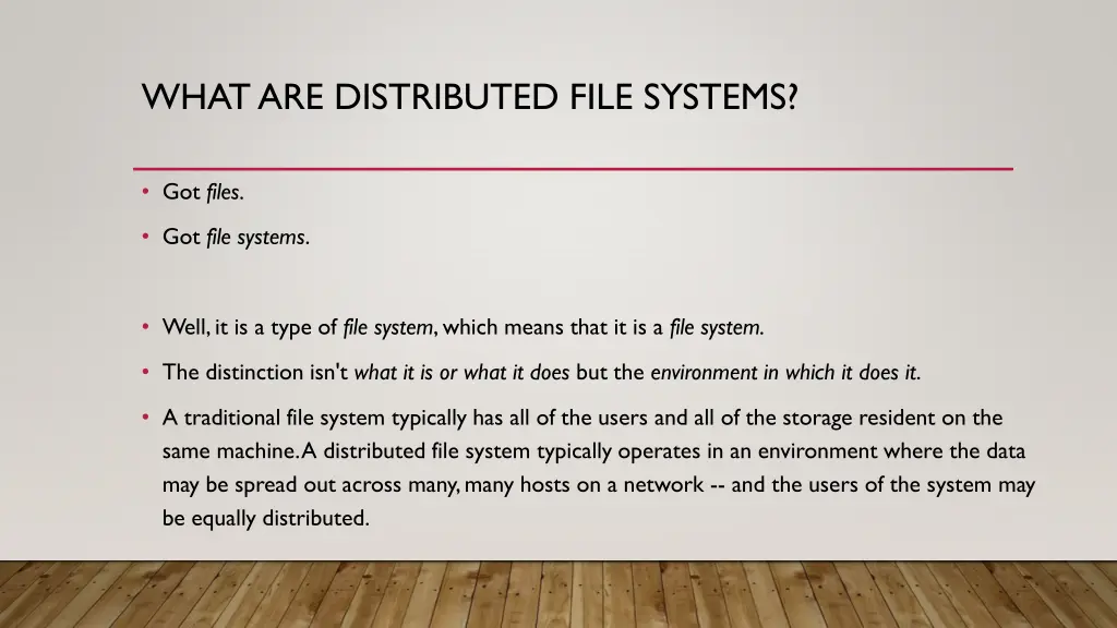 what are distributed file systems 2