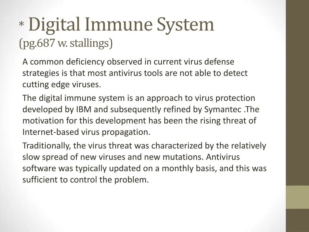 digital immune system pg 687 w stallings