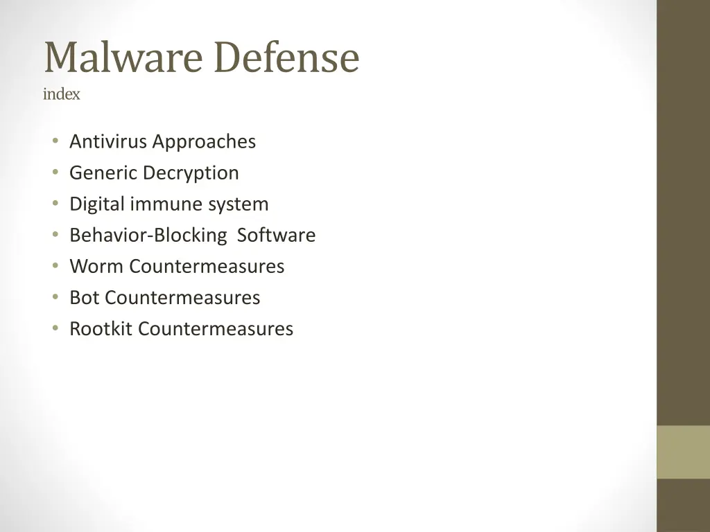 malware defense index