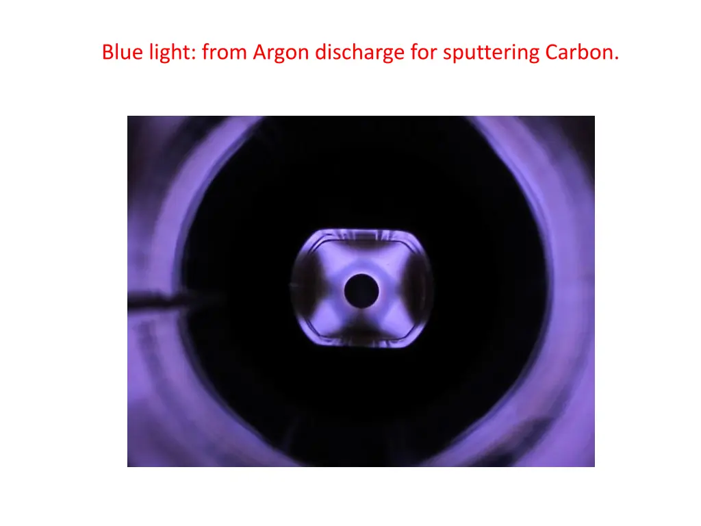 blue light from argon discharge for sputtering