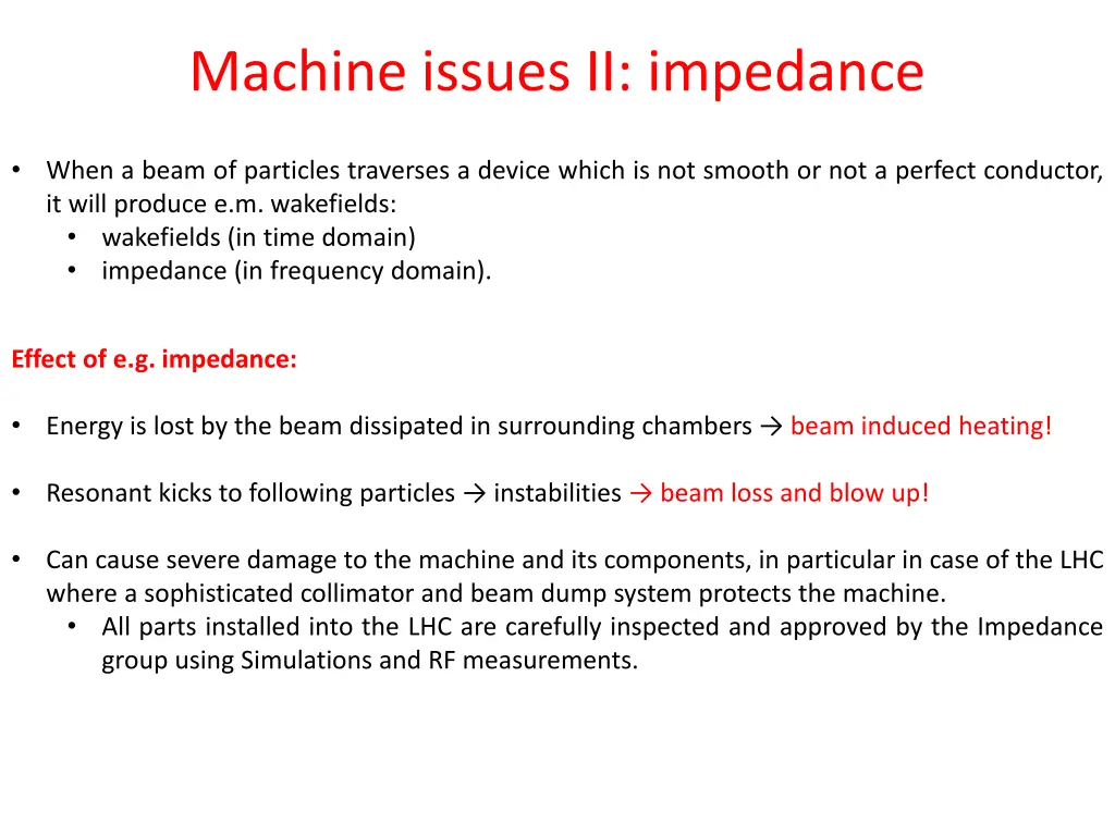 machine issues ii impedance