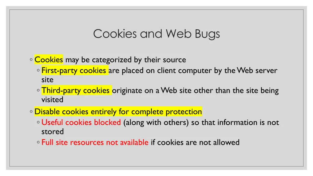 cookies and web bugs 1