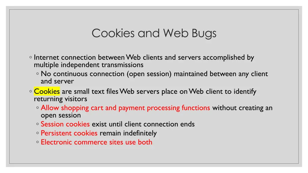 cookies and web bugs