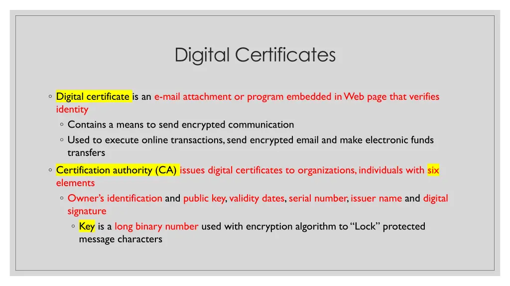 digital certificates