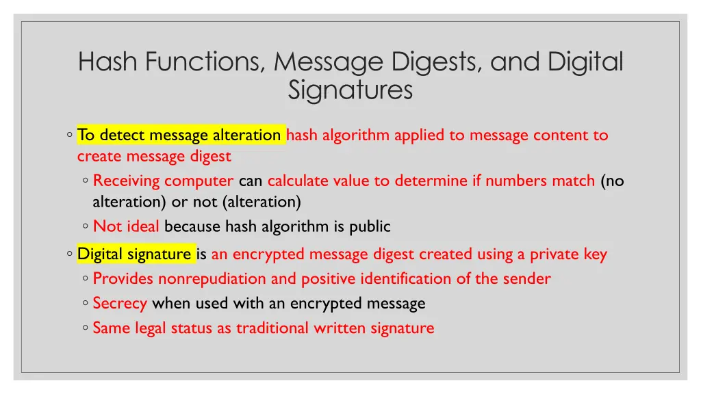 hash functions message digests and digital