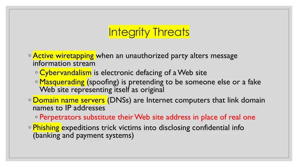 integrity threats