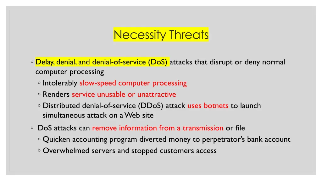 necessity threats