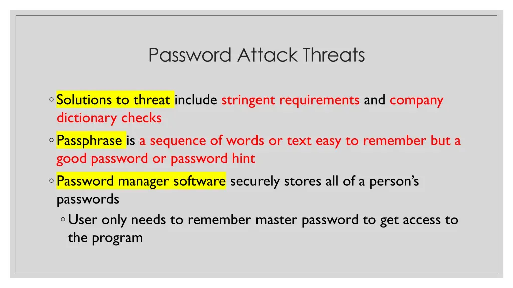 password attack threats