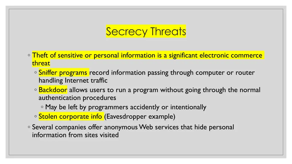 secrecy threats