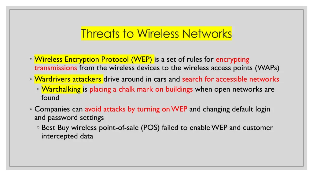 threats to wireless networks