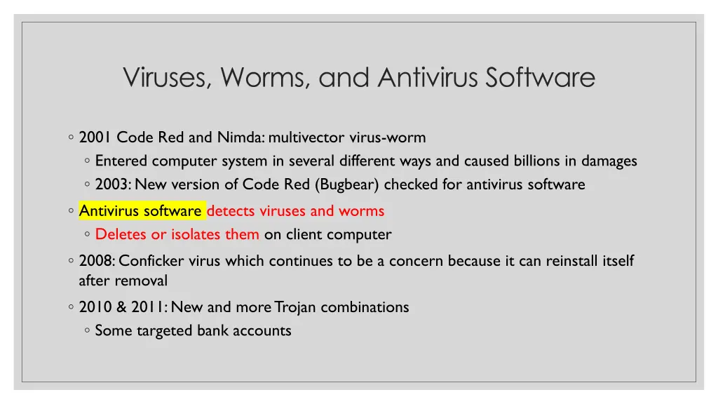 viruses worms and antivirus software 1