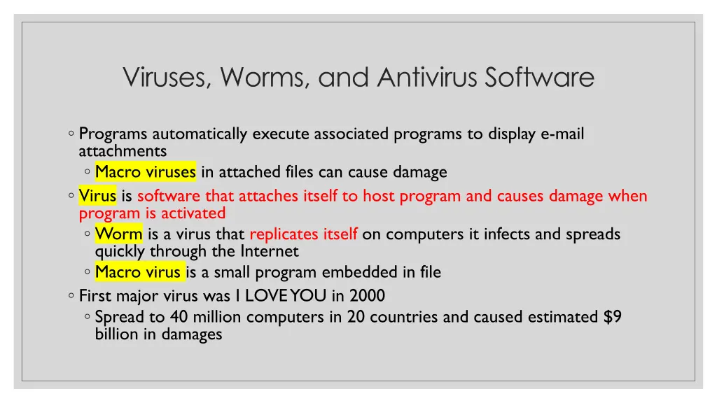 viruses worms and antivirus software