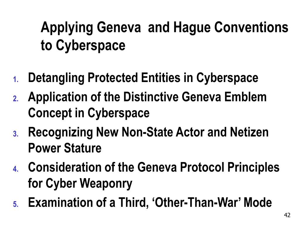 applying geneva and hague conventions