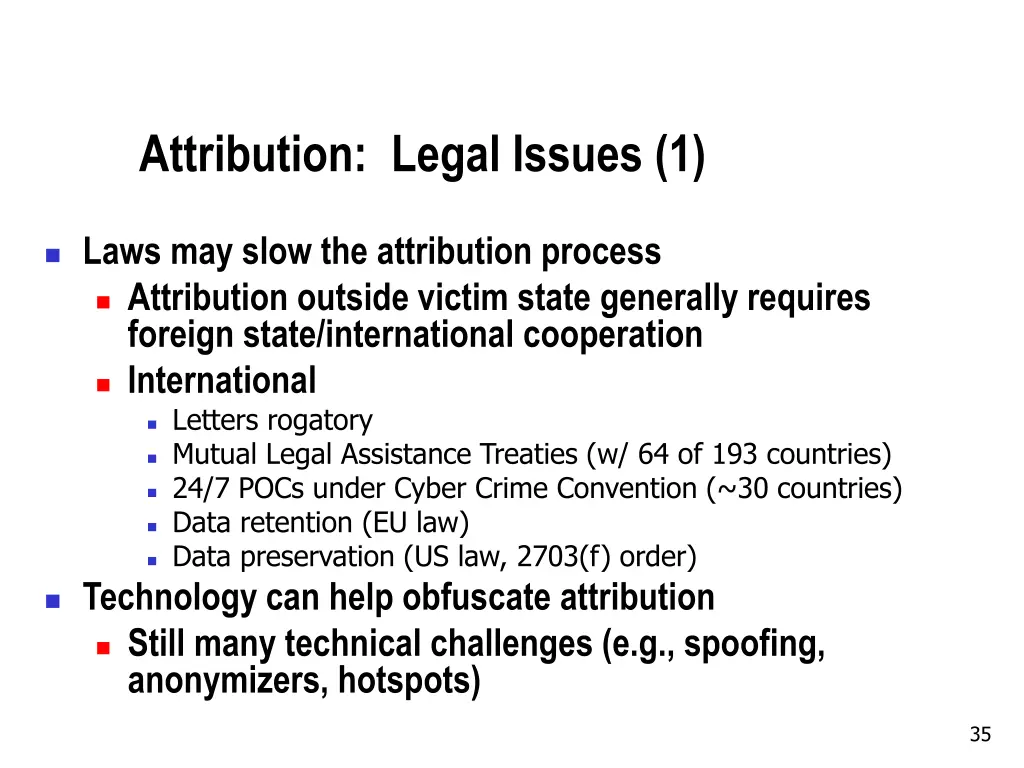 attribution legal issues 1