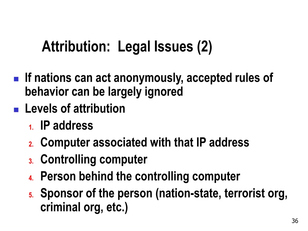 attribution legal issues 2