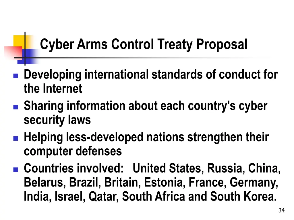 cyber arms control treaty proposal