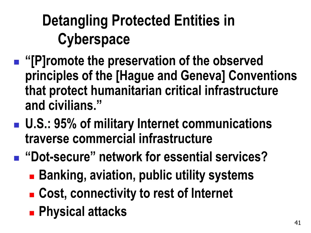 detangling protected entities in cyberspace