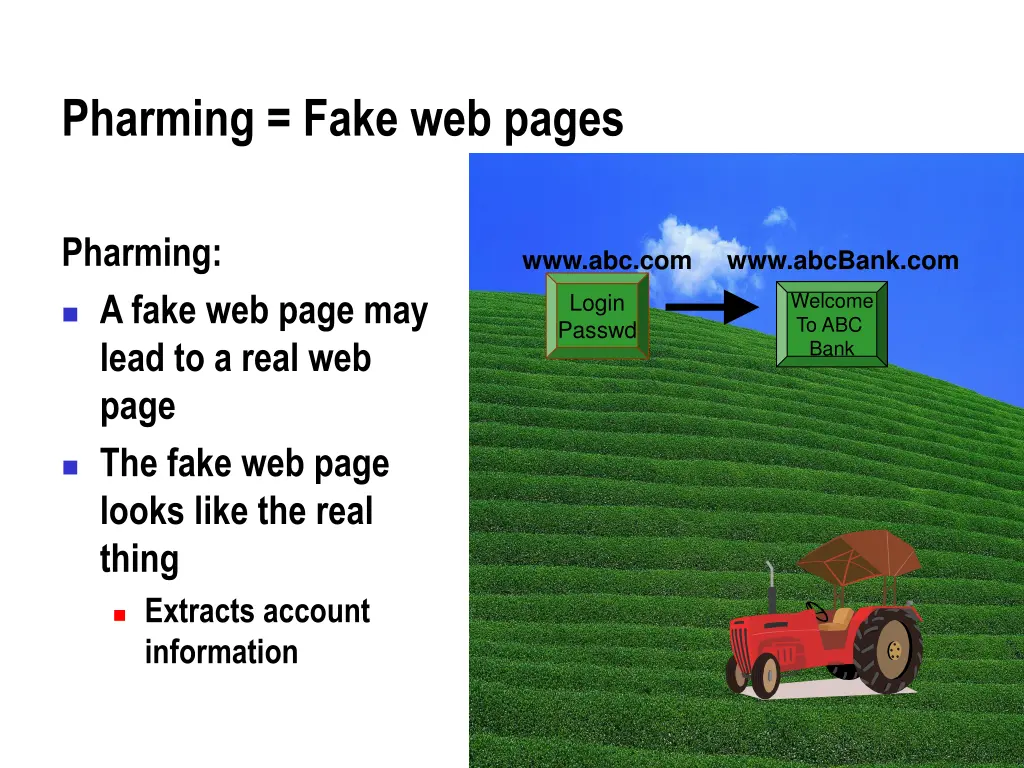 pharming fake web pages